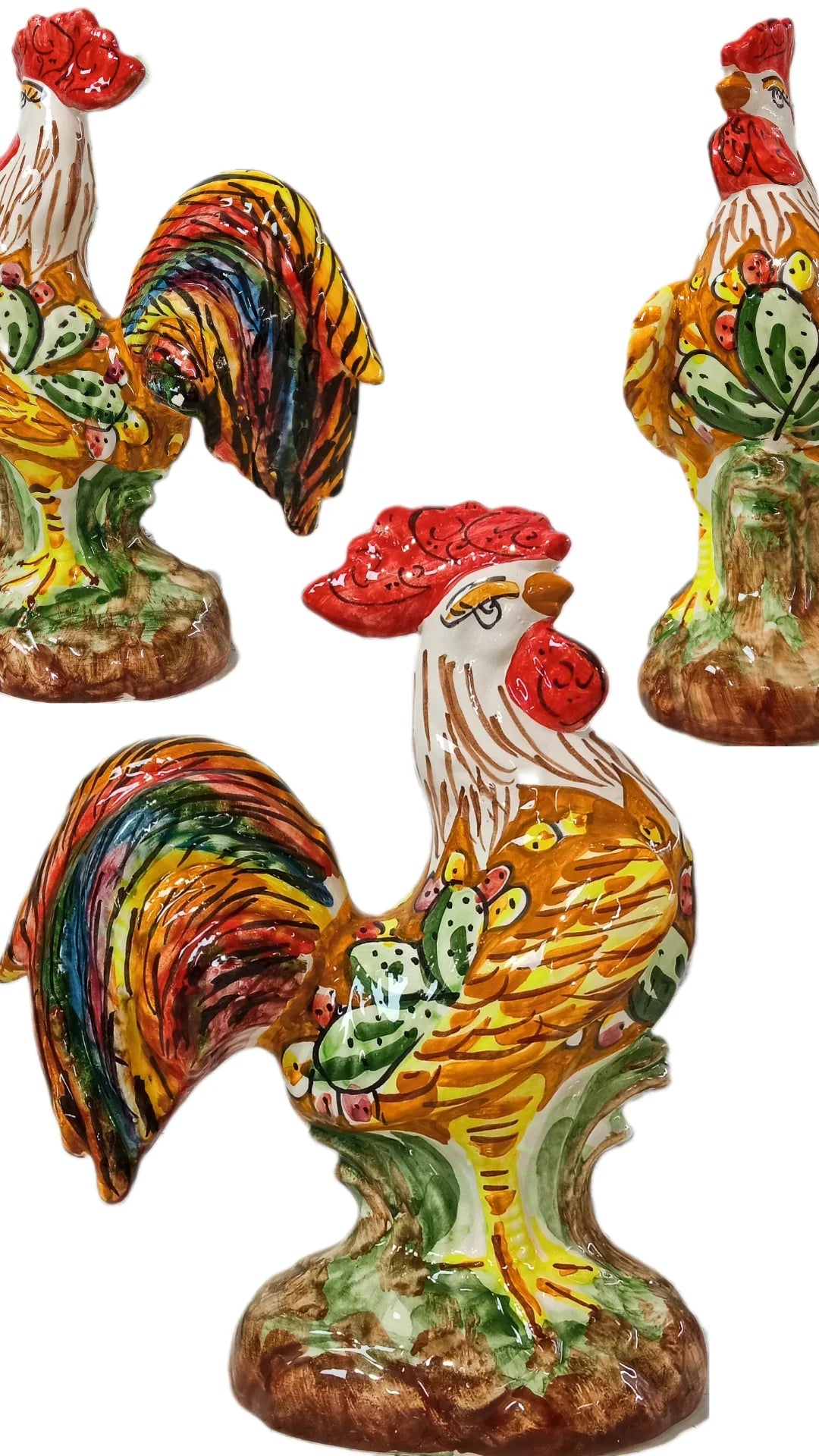 Gallo in maiolica di Caltagirone