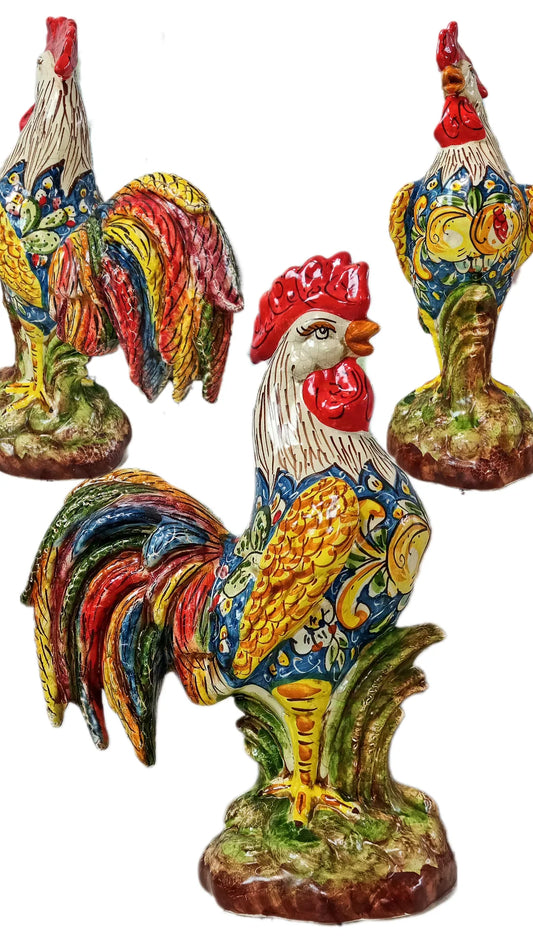 Gallo in maiolica di Caltagirone